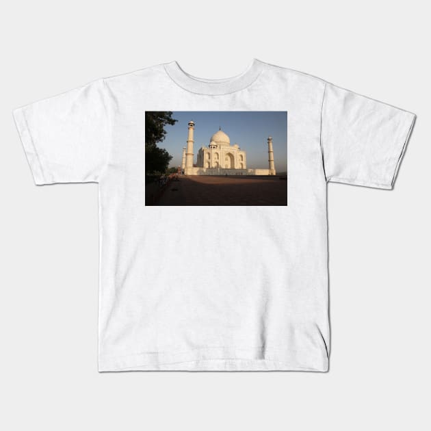 The Taj Mahal at Sunrise Kids T-Shirt by JohnDalkin